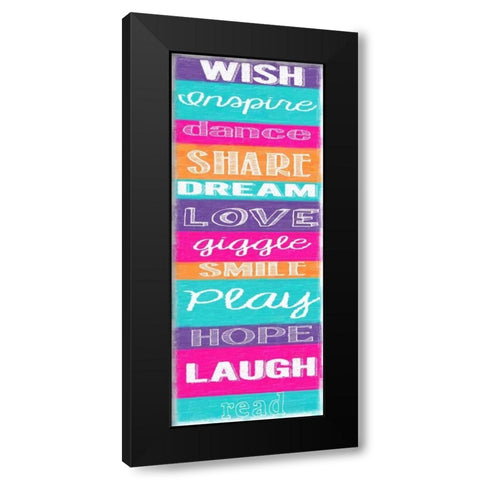 WISH STRIPE Black Modern Wood Framed Art Print with Double Matting by Greene, Taylor