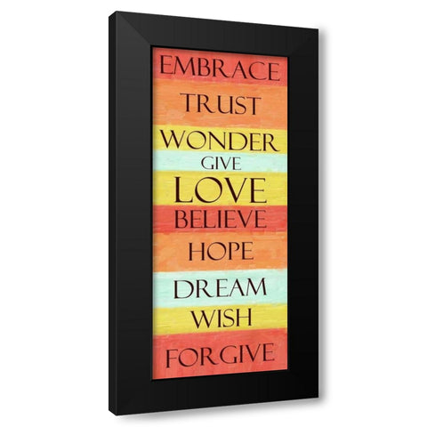 EMBRACE STRIPE Black Modern Wood Framed Art Print by Greene, Taylor