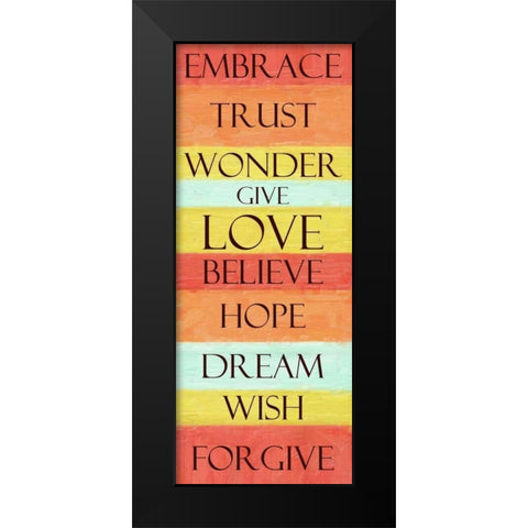 EMBRACE STRIPE Black Modern Wood Framed Art Print by Greene, Taylor
