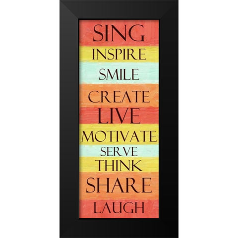 SING STRIPE Black Modern Wood Framed Art Print by Greene, Taylor