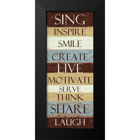 SING STRIPE ver 2 Black Modern Wood Framed Art Print by Greene, Taylor