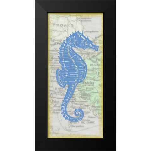 Seahorse Black Modern Wood Framed Art Print by Greene, Taylor