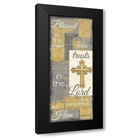 Blessed is the man grey gold Black Modern Wood Framed Art Print by Greene, Taylor