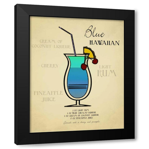 Blue Hawaiian Black Modern Wood Framed Art Print by Greene, Taylor