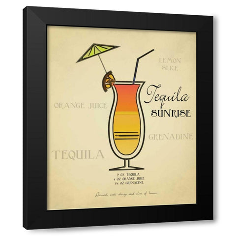 Tequila Sunrise Black Modern Wood Framed Art Print with Double Matting by Greene, Taylor