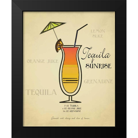 Tequila Sunrise Black Modern Wood Framed Art Print by Greene, Taylor