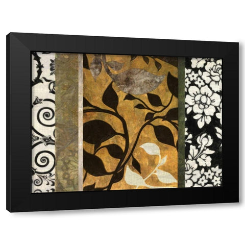 GOLDEN LEAF SILHOUETTE A Black Modern Wood Framed Art Print with Double Matting by Greene, Taylor