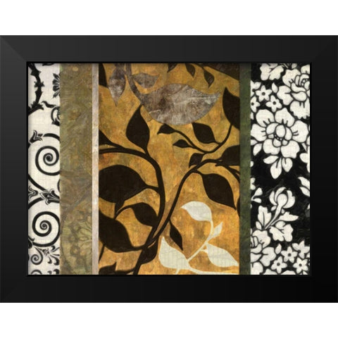 GOLDEN LEAF SILHOUETTE A Black Modern Wood Framed Art Print by Greene, Taylor