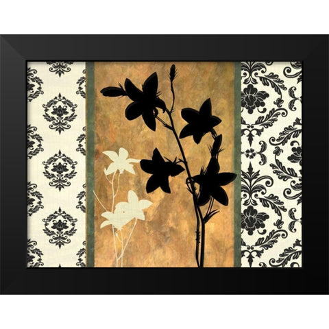 GOLDEN BOTANICAL SILHOUETTE Black Modern Wood Framed Art Print by Greene, Taylor