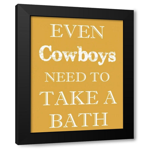 COWBOYS MUST BATHE Black Modern Wood Framed Art Print with Double Matting by Greene, Taylor