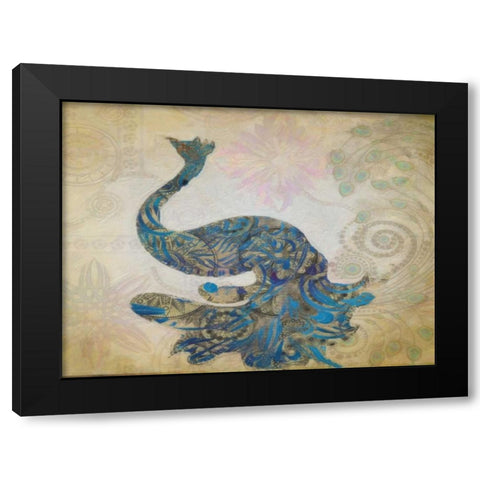 ELEGANT PEACOCK Black Modern Wood Framed Art Print with Double Matting by Greene, Taylor