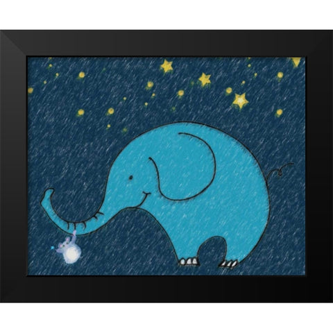 Whimsy Elephant I Black Modern Wood Framed Art Print by Greene, Taylor