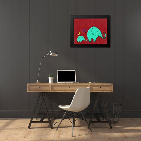 Whimsy Elephant II Black Modern Wood Framed Art Print by Greene, Taylor
