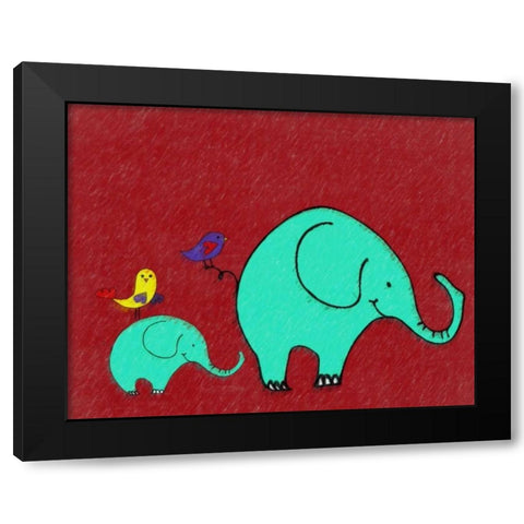 Whimsy Elephant II Black Modern Wood Framed Art Print by Greene, Taylor