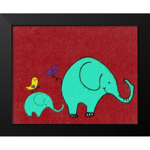 Whimsy Elephant II Black Modern Wood Framed Art Print by Greene, Taylor