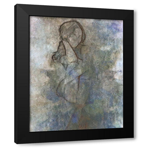 Girl Black Modern Wood Framed Art Print with Double Matting by Greene, Taylor