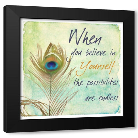 Yourself Black Modern Wood Framed Art Print with Double Matting by Greene, Taylor