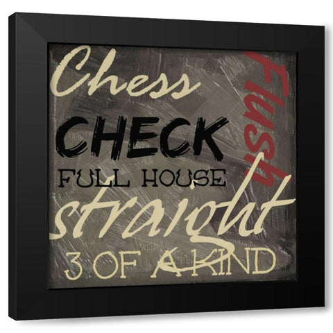 GAMES Black Modern Wood Framed Art Print with Double Matting by Greene, Taylor