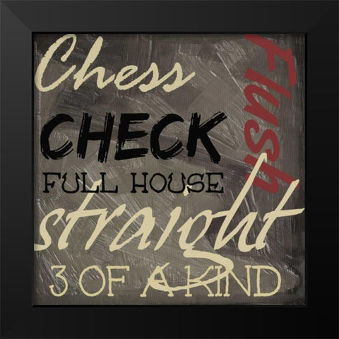 GAMES Black Modern Wood Framed Art Print by Greene, Taylor