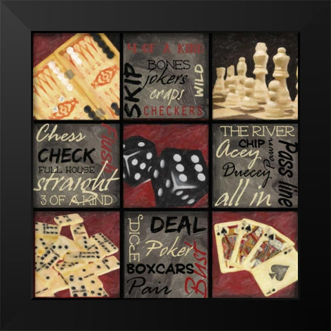 CLASSIC GAMES A Black Modern Wood Framed Art Print by Greene, Taylor