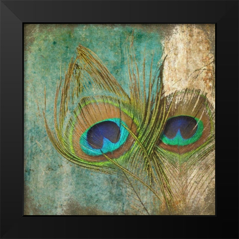 Peacock 2 Black Modern Wood Framed Art Print by Greene, Taylor