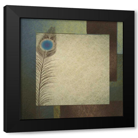 Peacock Border Black Modern Wood Framed Art Print with Double Matting by Greene, Taylor