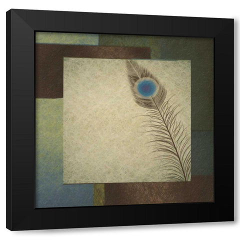 Peacock Border 2 Black Modern Wood Framed Art Print by Greene, Taylor