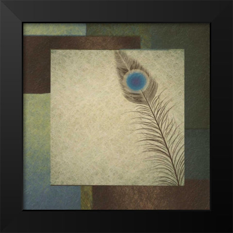 Peacock Border 2 Black Modern Wood Framed Art Print by Greene, Taylor