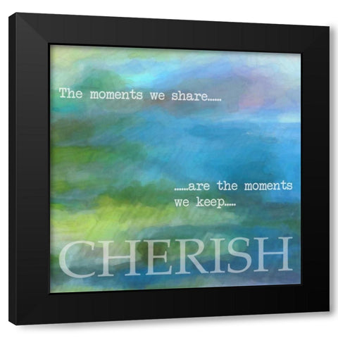 CHERISH Black Modern Wood Framed Art Print with Double Matting by Greene, Taylor