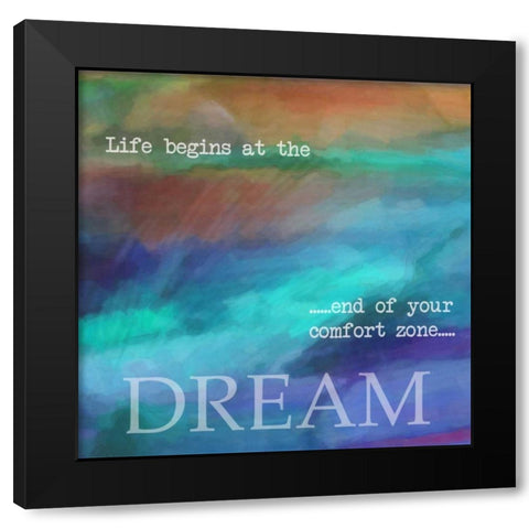 DREAM Black Modern Wood Framed Art Print by Greene, Taylor
