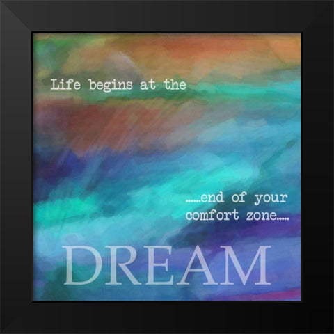 DREAM Black Modern Wood Framed Art Print by Greene, Taylor