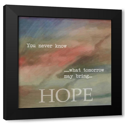 HOPE Black Modern Wood Framed Art Print with Double Matting by Greene, Taylor