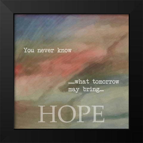 HOPE Black Modern Wood Framed Art Print by Greene, Taylor