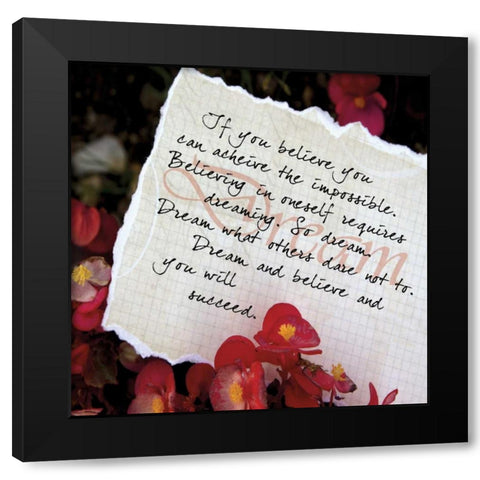 Red Flowers Black Modern Wood Framed Art Print by Greene, Taylor