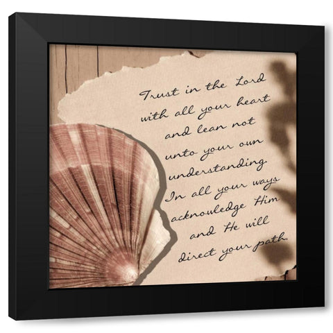 Shell 1 Black Modern Wood Framed Art Print with Double Matting by Greene, Taylor