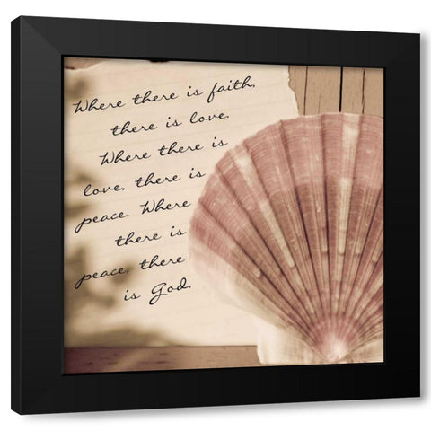Shell 2 Black Modern Wood Framed Art Print with Double Matting by Greene, Taylor