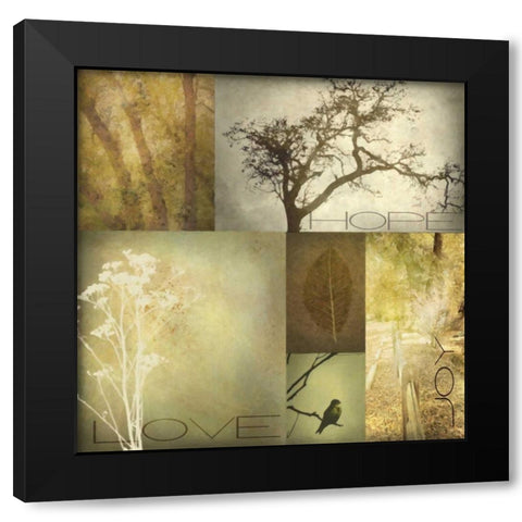 TREES Black Modern Wood Framed Art Print with Double Matting by Greene, Taylor