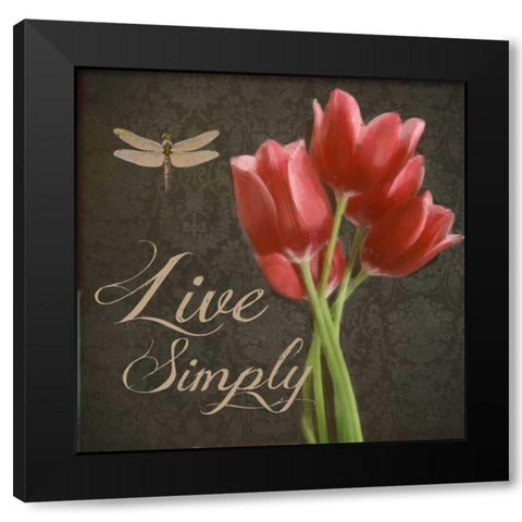 Live Simply Black Modern Wood Framed Art Print with Double Matting by Greene, Taylor