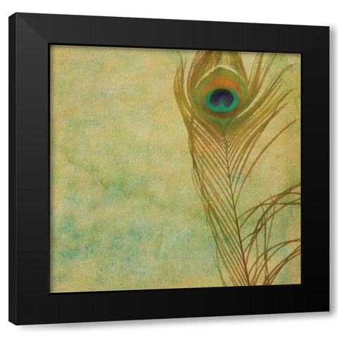 Single Feather Black Modern Wood Framed Art Print by Greene, Taylor