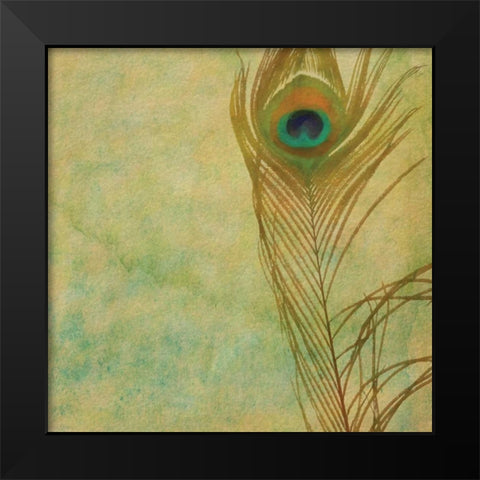 Single Feather Black Modern Wood Framed Art Print by Greene, Taylor