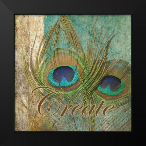 Feather Create B Black Modern Wood Framed Art Print by Greene, Taylor