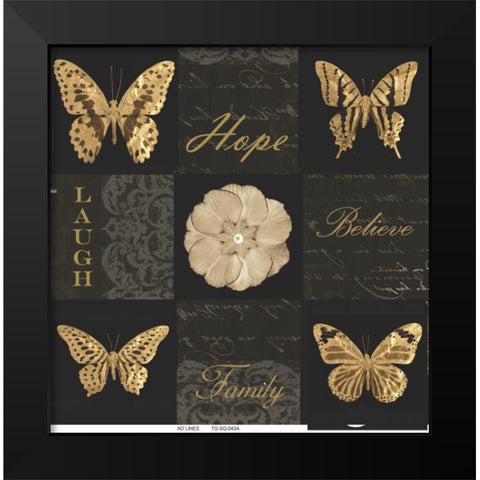 Sepia Floral 9 Patch B Black Modern Wood Framed Art Print by Greene, Taylor