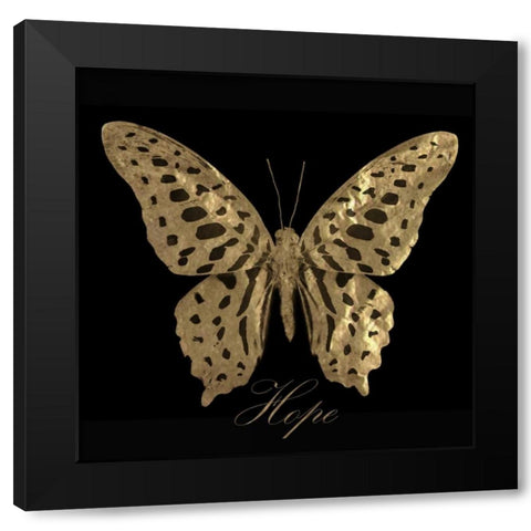 Hope Gold Butterfly Black Modern Wood Framed Art Print by Greene, Taylor
