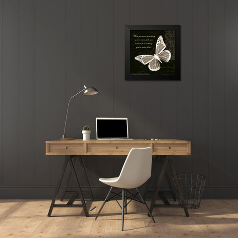 Inspire Butterfly Black Modern Wood Framed Art Print by Greene, Taylor