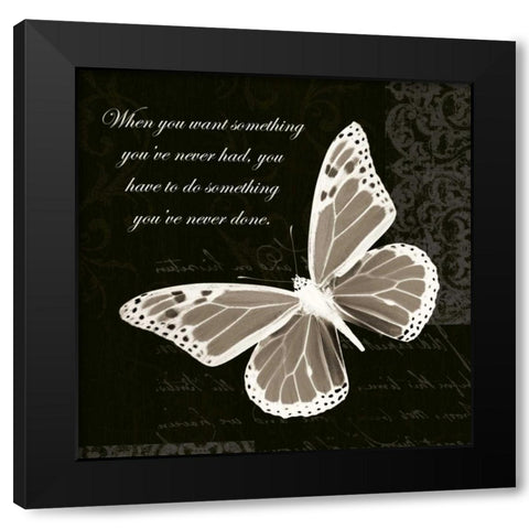 Inspire Butterfly Black Modern Wood Framed Art Print with Double Matting by Greene, Taylor