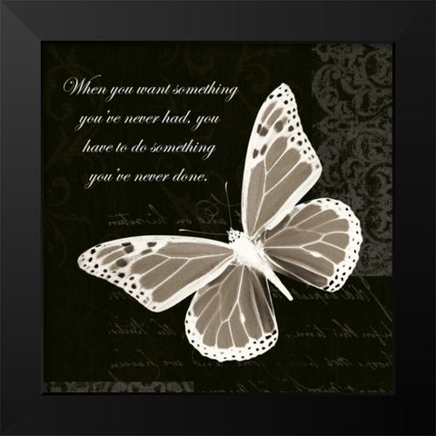 Inspire Butterfly Black Modern Wood Framed Art Print by Greene, Taylor