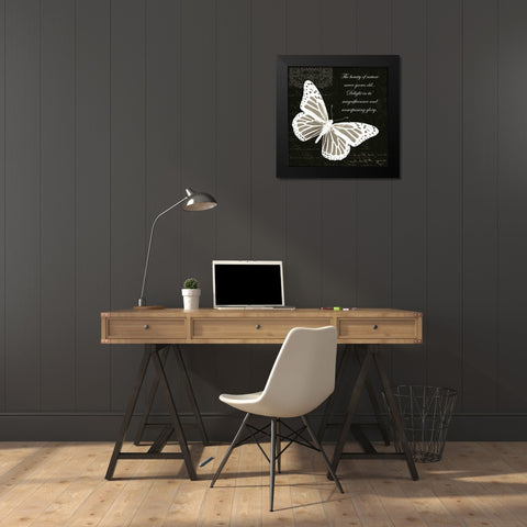 Beauty Butterfly Black Modern Wood Framed Art Print by Greene, Taylor