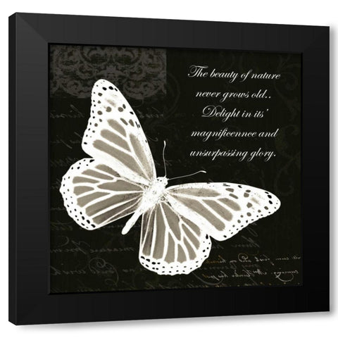 Beauty Butterfly Black Modern Wood Framed Art Print by Greene, Taylor