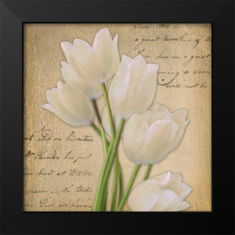 WHITE TULIP ON GOLD A Black Modern Wood Framed Art Print by Greene, Taylor