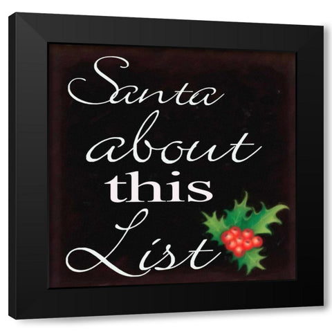 About This List Black Modern Wood Framed Art Print by Greene, Taylor